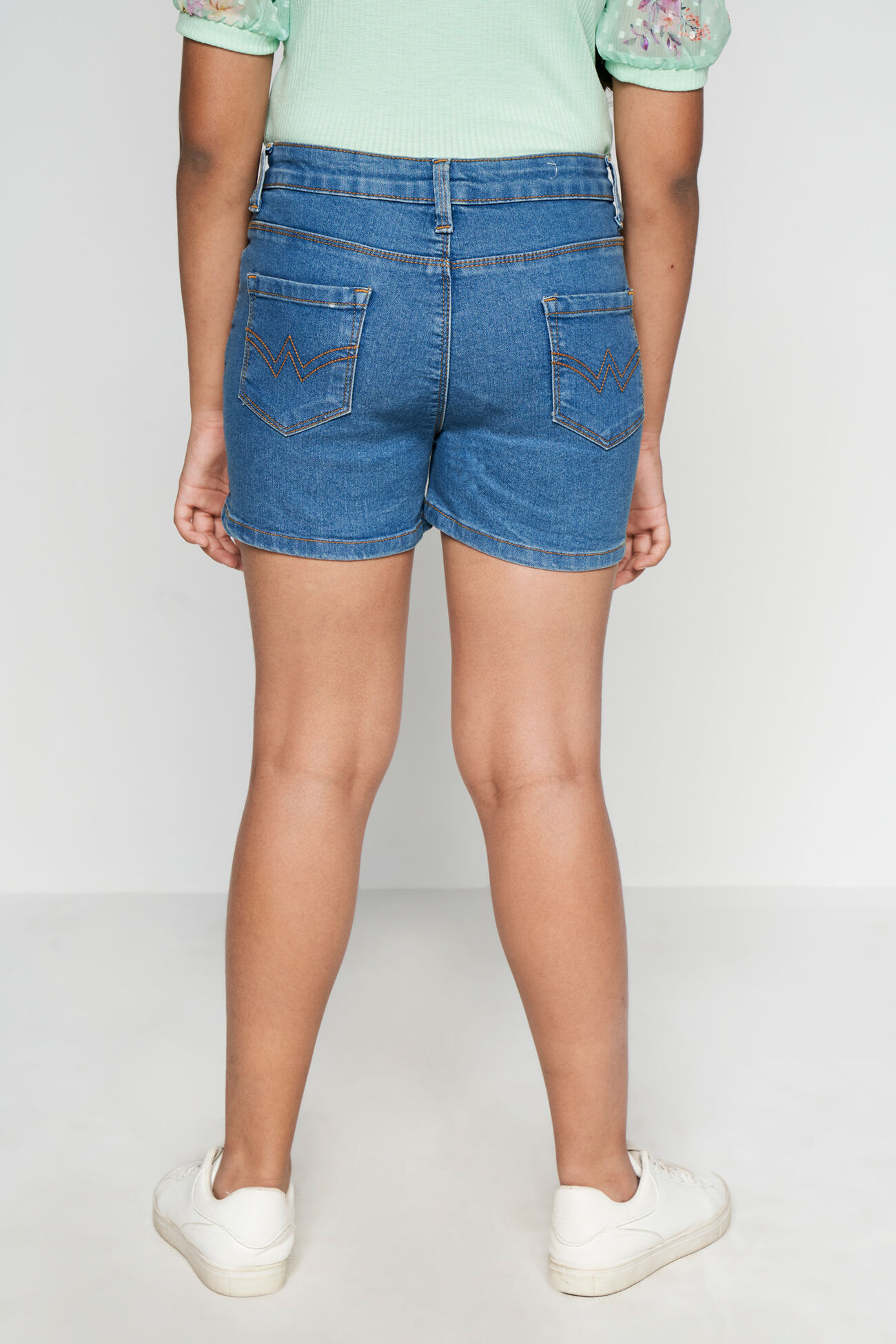 Blue Denim Shorts, Blue, image 4